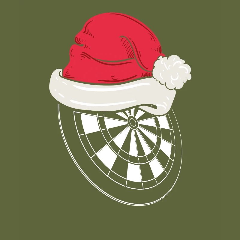 Dartboard with red hat for Christmas