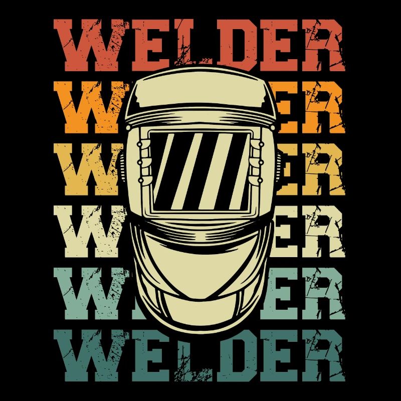 Welding helmet in retro style