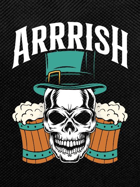 Irish skull with beer