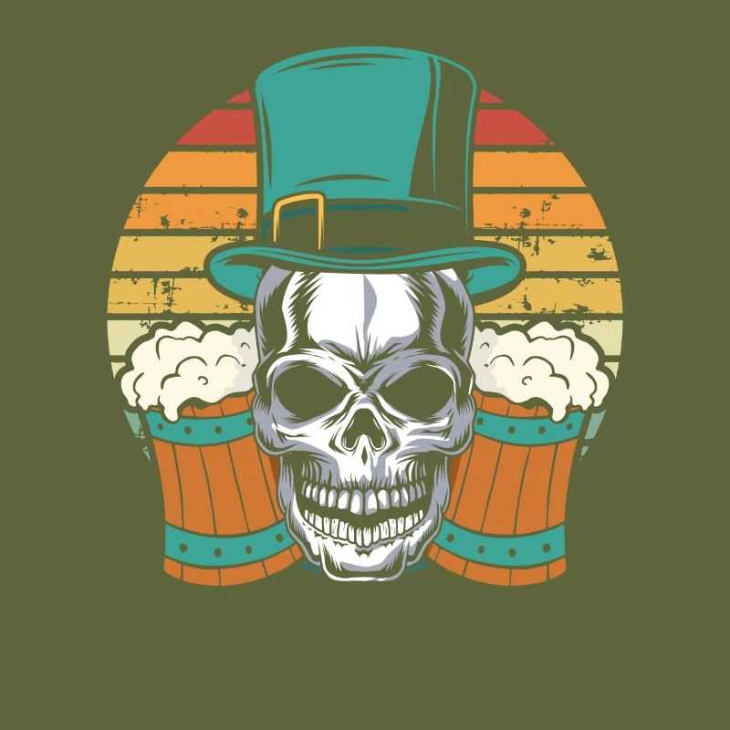 Irish Skull Retro