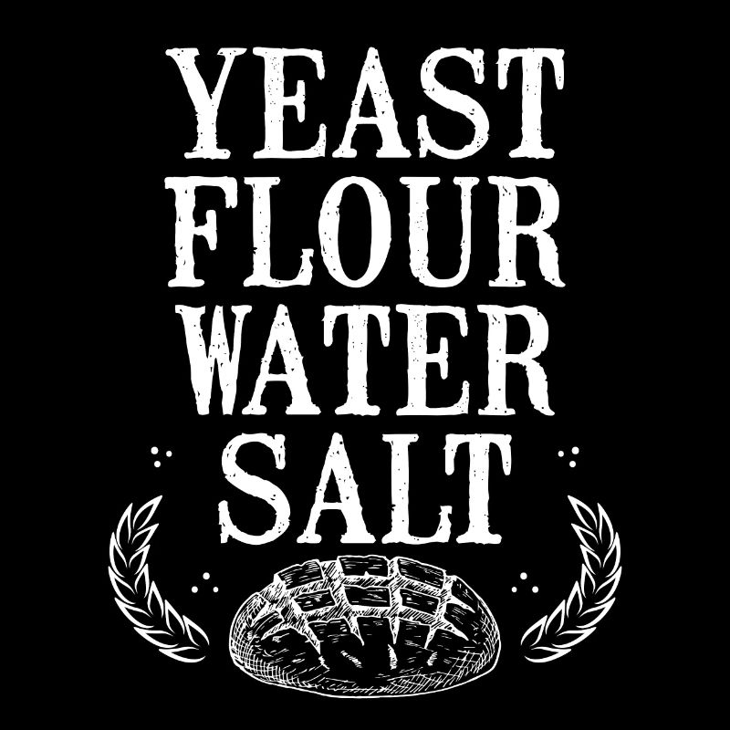 Yeast, flour, water, salt for bread