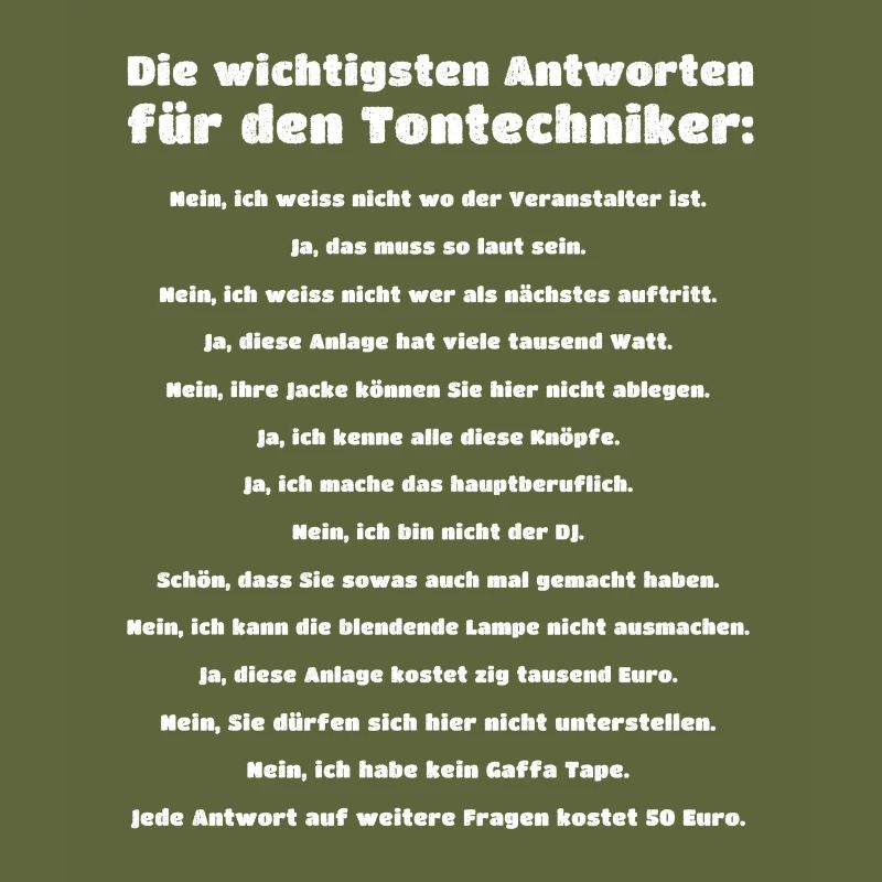 Tontechniker Spruch