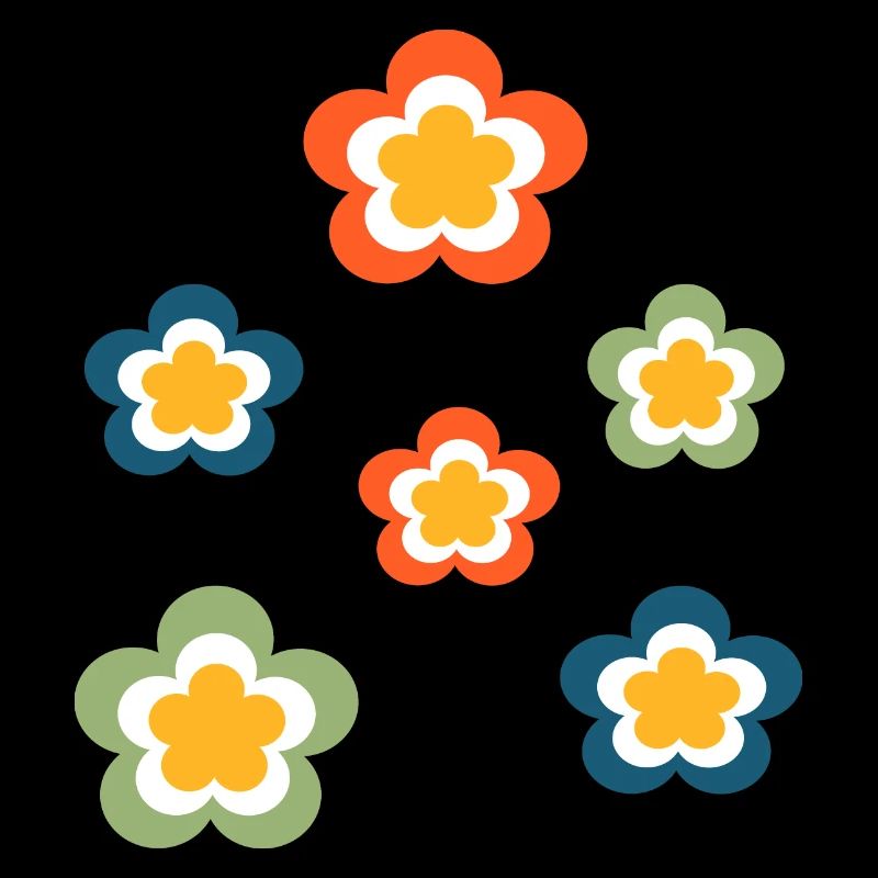 70s Flower Pattern Retro Hippie Flowers Power