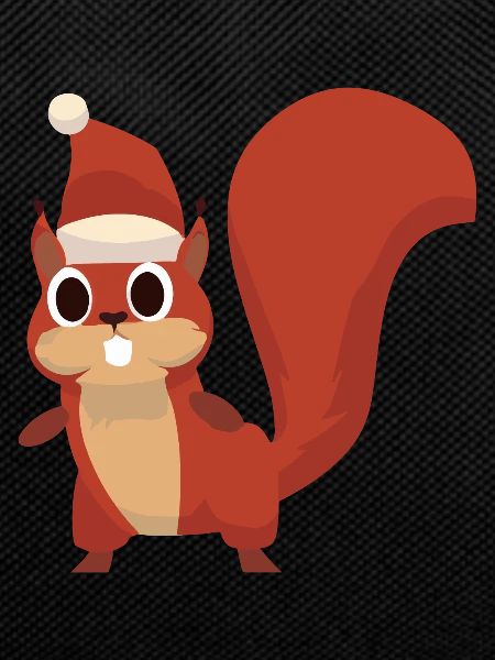 Naughty Squirrel with Santa Hat