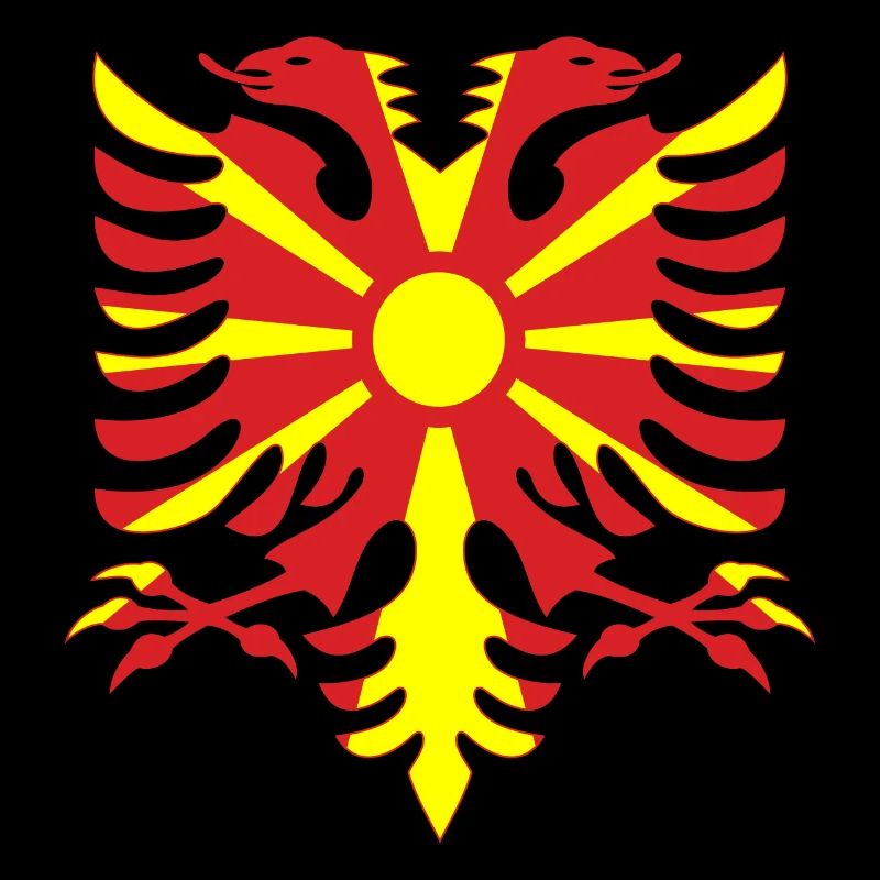Macédoine Albanie Drapeau