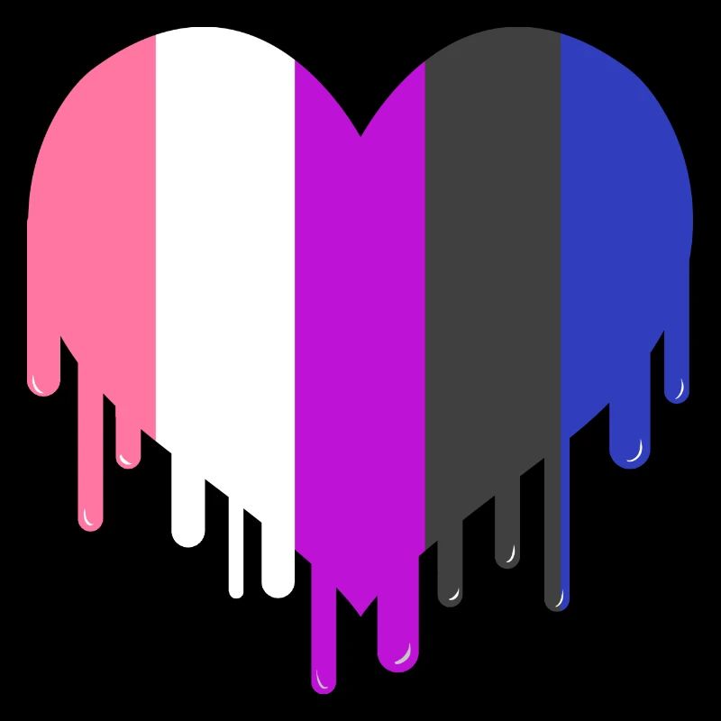 Dripping Gender Fluid Pride Heart