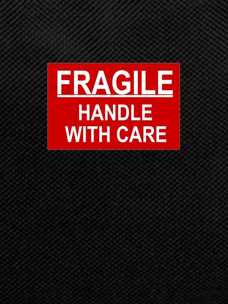 fragile handle with care red
