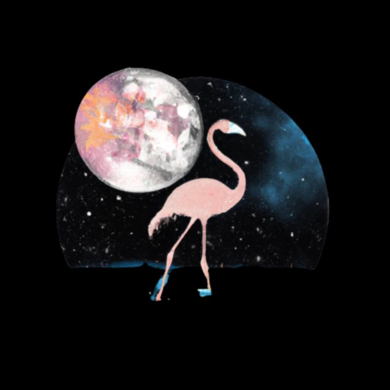 Flamingo Universe Galaxy Moon Geschenkide