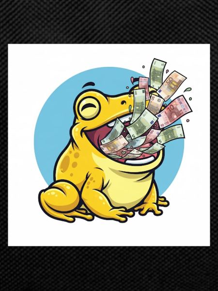 Lachender Frosch mit Geldregen