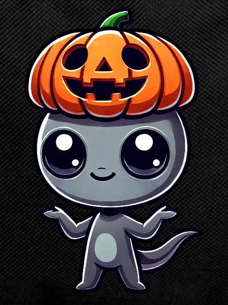 Halloween Alien Pumpkin Whimsical Hat