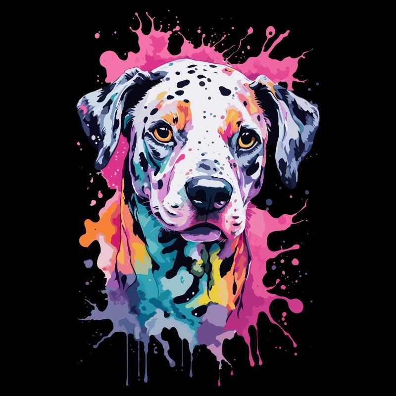 Chien dalmate coloré à l’aquarelle. Illustration