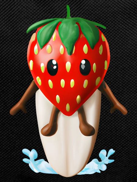 Erdbeere auf Surfboard