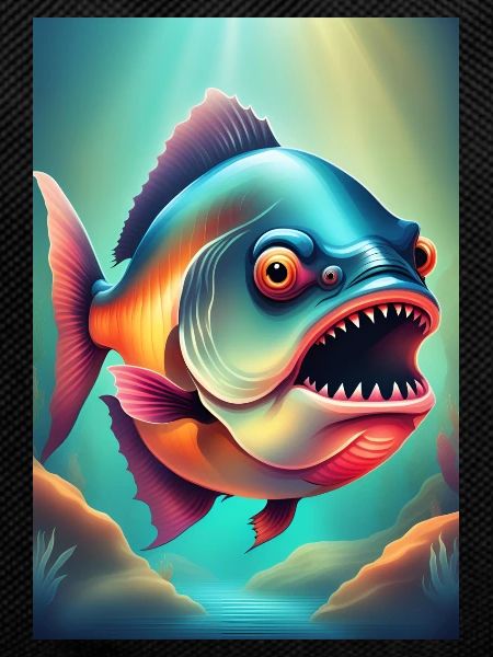 Angry looking piranha fish