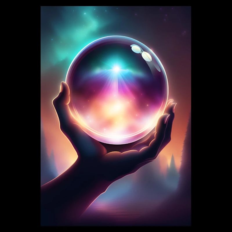 Boule de cristal magique à la main