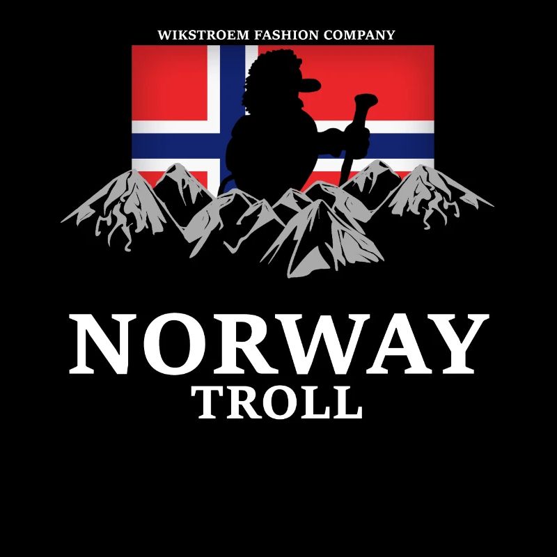 Wikstroem - Norvège Norway Troll Montagne drapeau