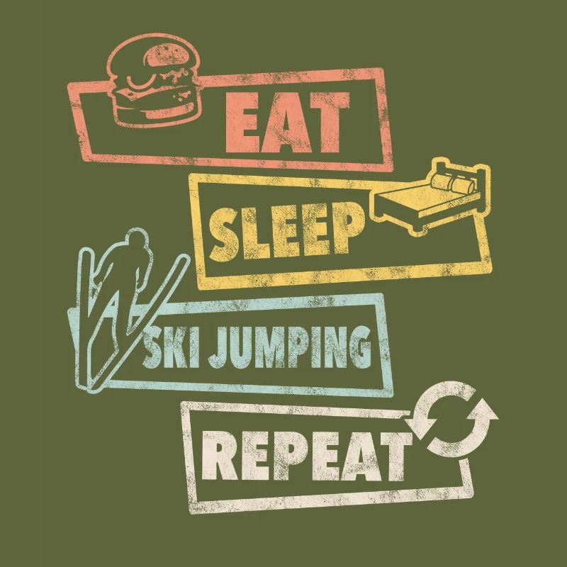 Ski jumping day routine