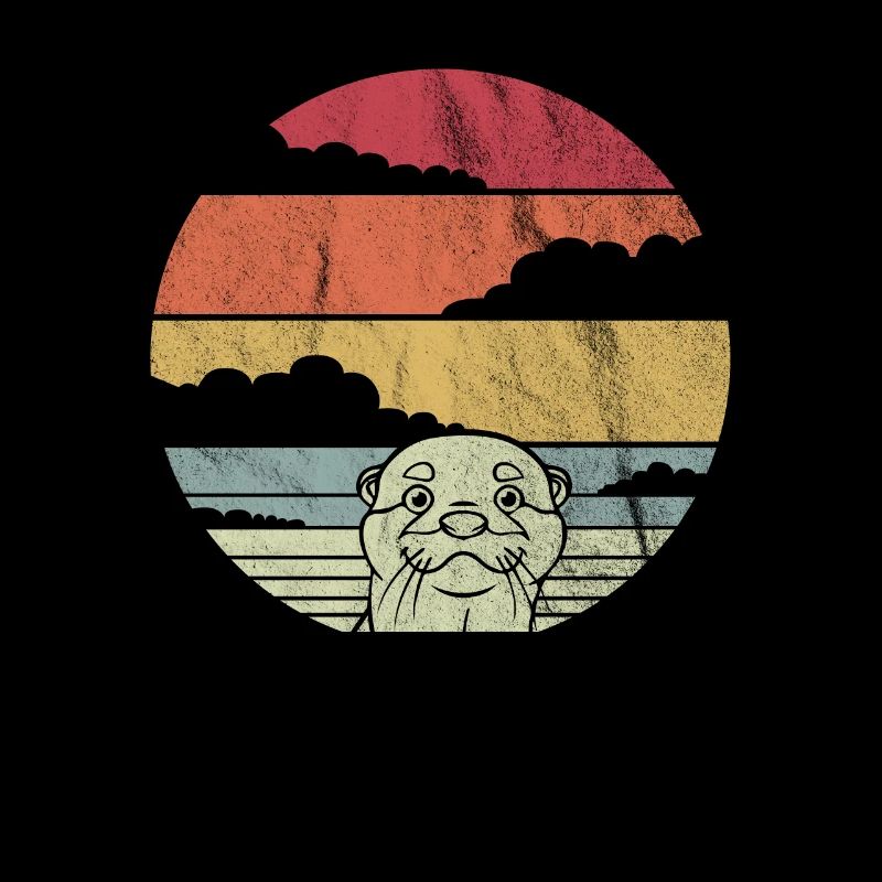 Otter otter water marten retro design