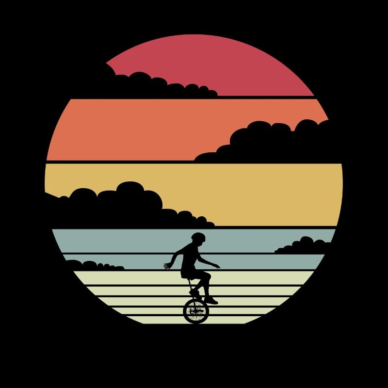Einrad Einradfahrer Retro Design