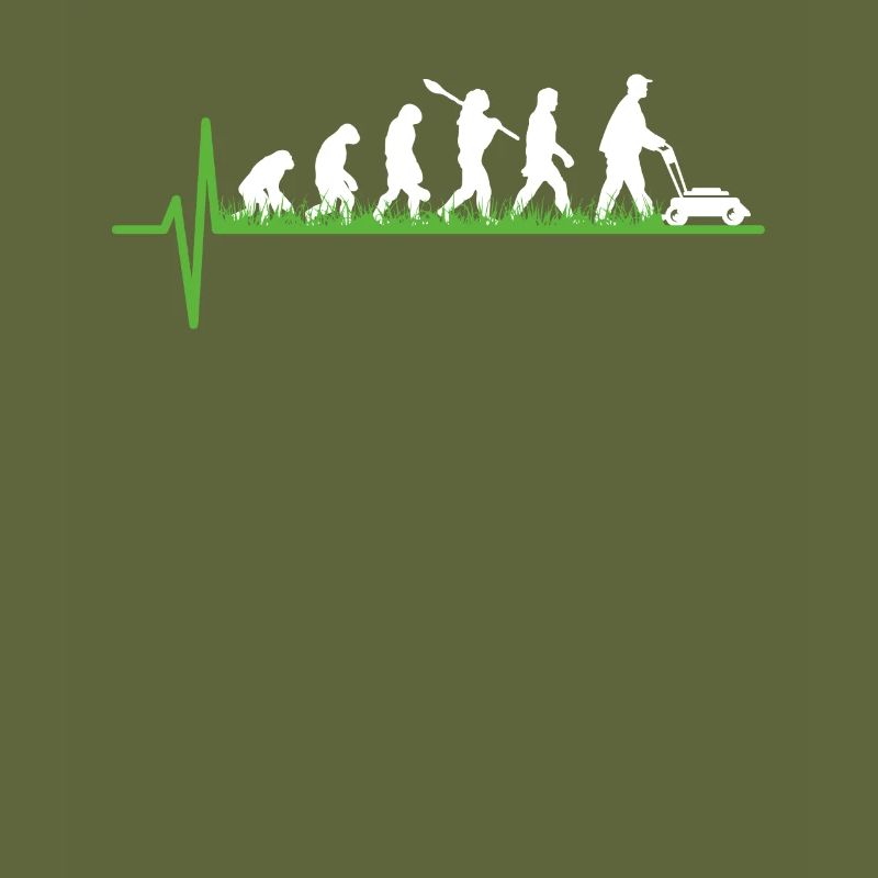 Rasen mähen Gärtner Evolution Geschenk