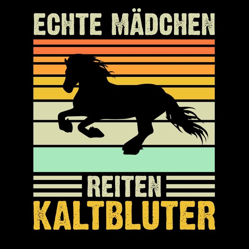 Echte Mädchen reiten Kaltblüter