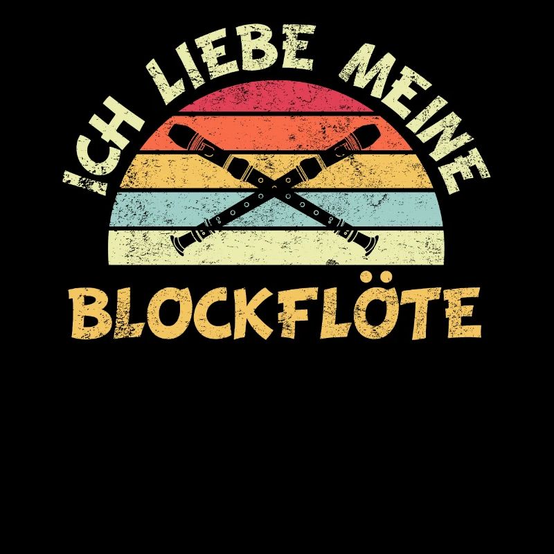 Flöte Blockflöte Retro Vintage Spruch