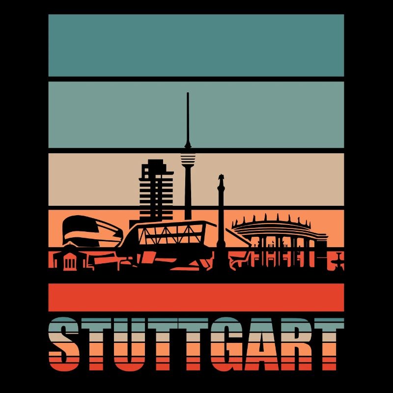 Stuttgart Retro Skyline Stadt