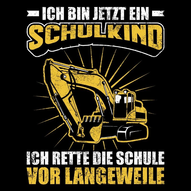 Einschulung Schulkind Jungen Bagger Geschenk