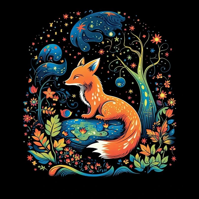 Fuchs Wald Mond Fabel Mythisch Märchen