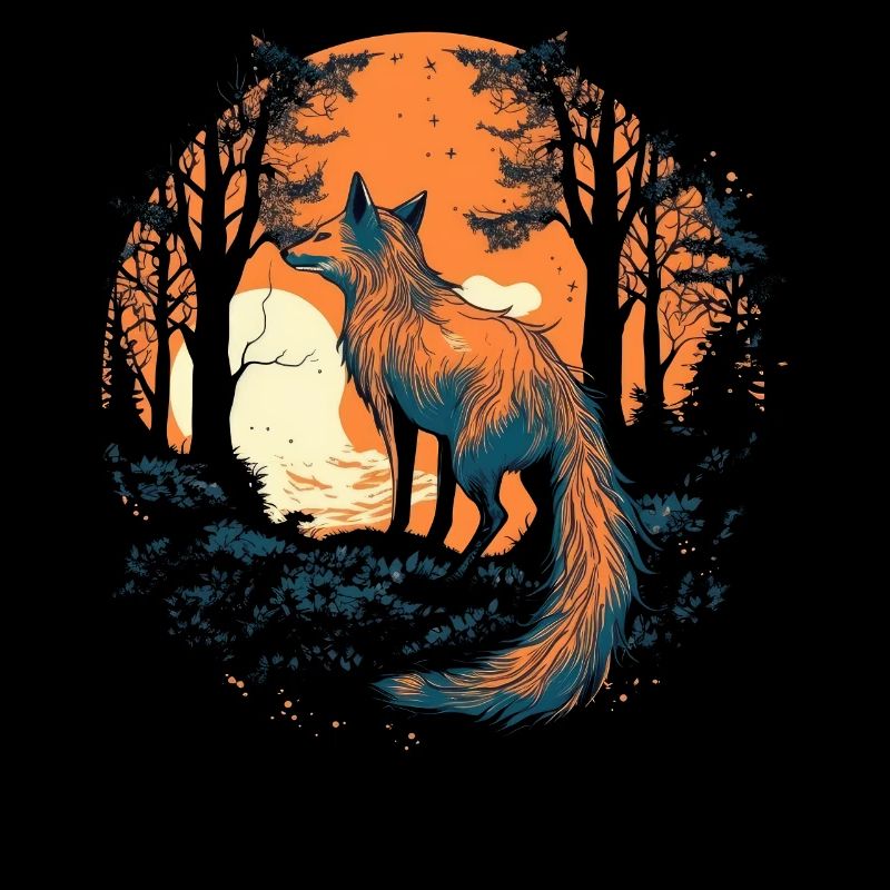 Fuchs Wald Mond Fabel Mythisch Märchen