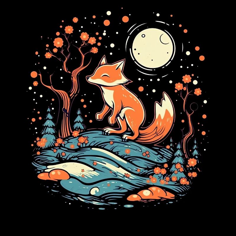 Fox Forest Moon Fable Mythical Fairy Tale