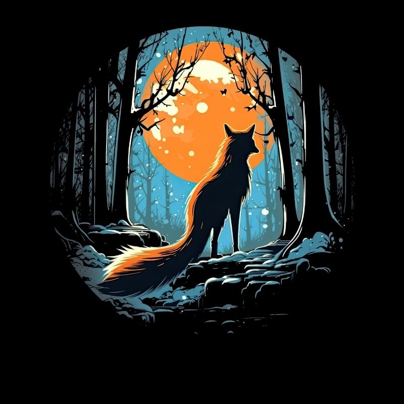 Fuchs Wald Mond Fabel Mythisch Märchen