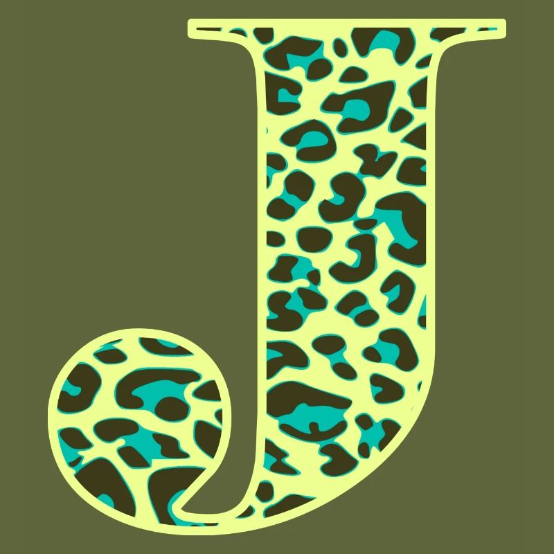 Buchstabe J Anfangsbuchstabe Initialen Leopard Leo