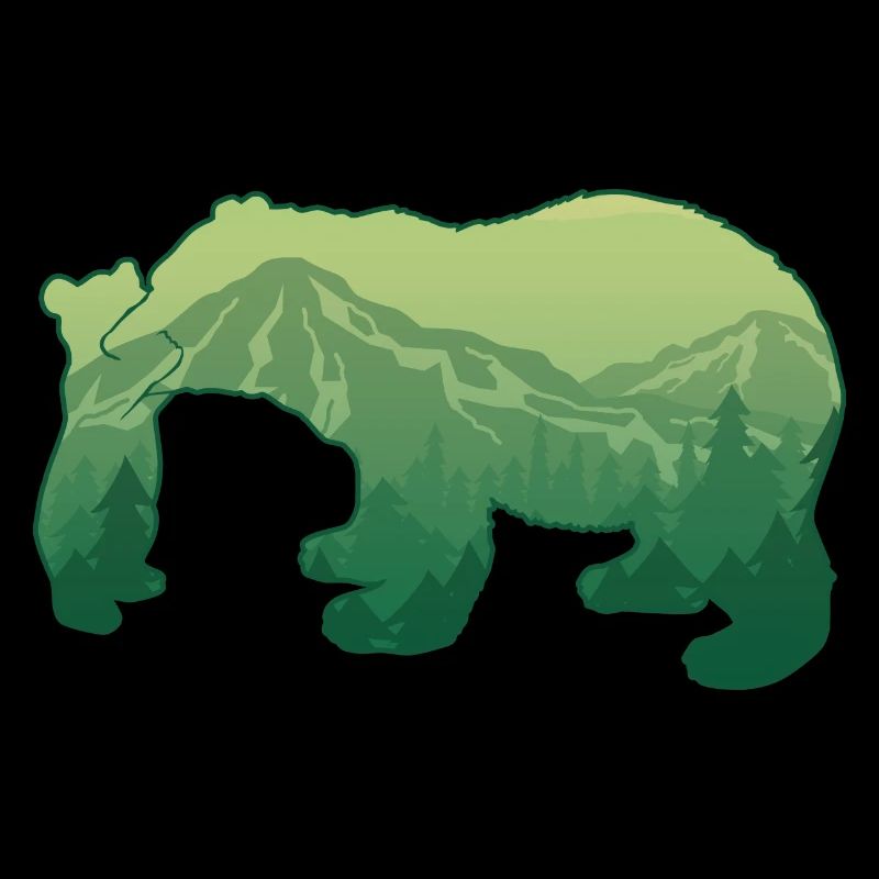 Bear And Cub Mountain Bear Animal Lover Gift