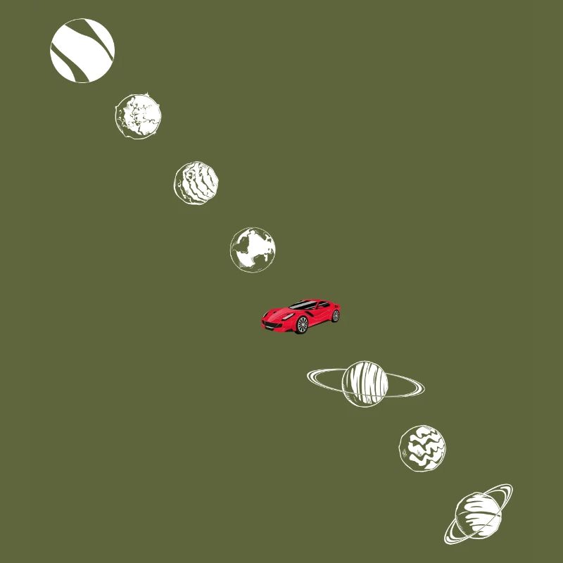 Tesla in Space Solar System SpaceX