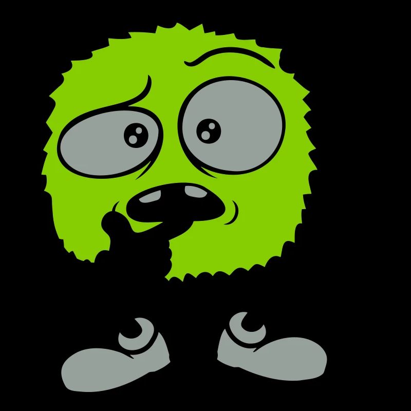 Comic skeptisches Gesicht Monster