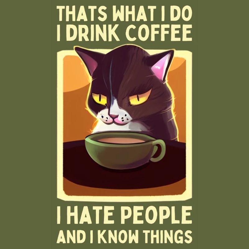 Kaffee Katze lustiger Spruch Müde Katze Kaffee
