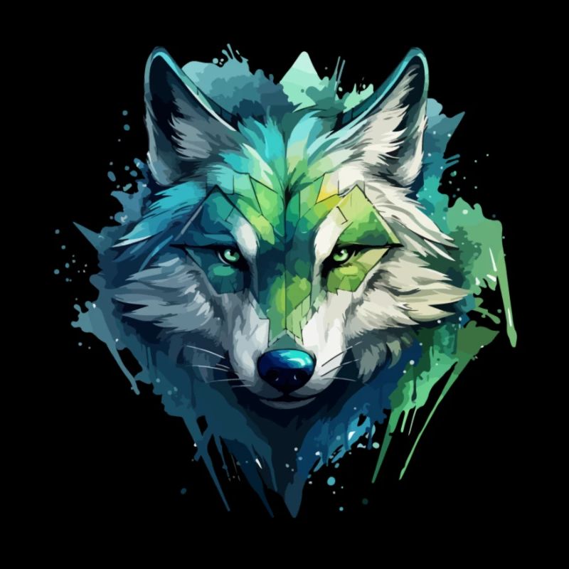 Blauer Wolf Graffiti