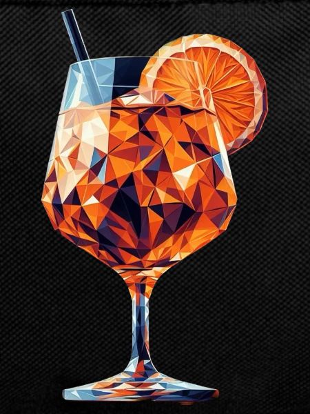 Ein sommerlicher Drink im Polygon-Stil