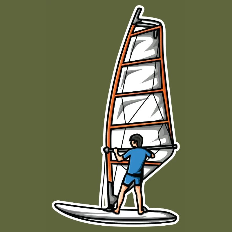 Funny windsurfer boy