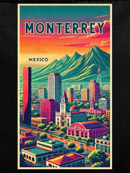Monterrey Mexico Retro Design