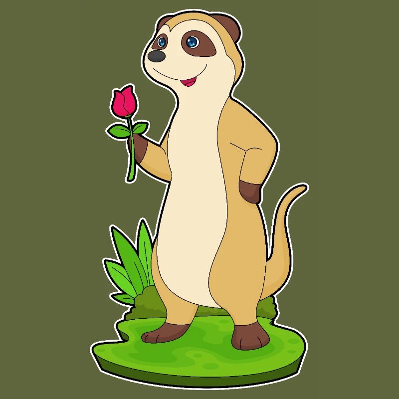 Suricate Rose Fleur