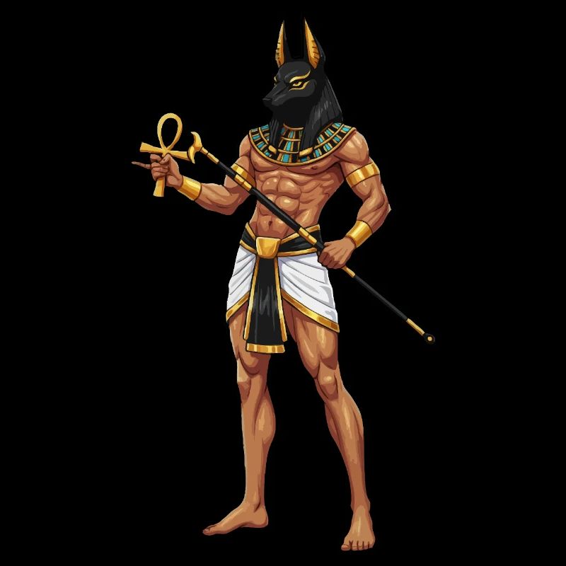 Anubis-Krieger mit Ankh-Cosplay