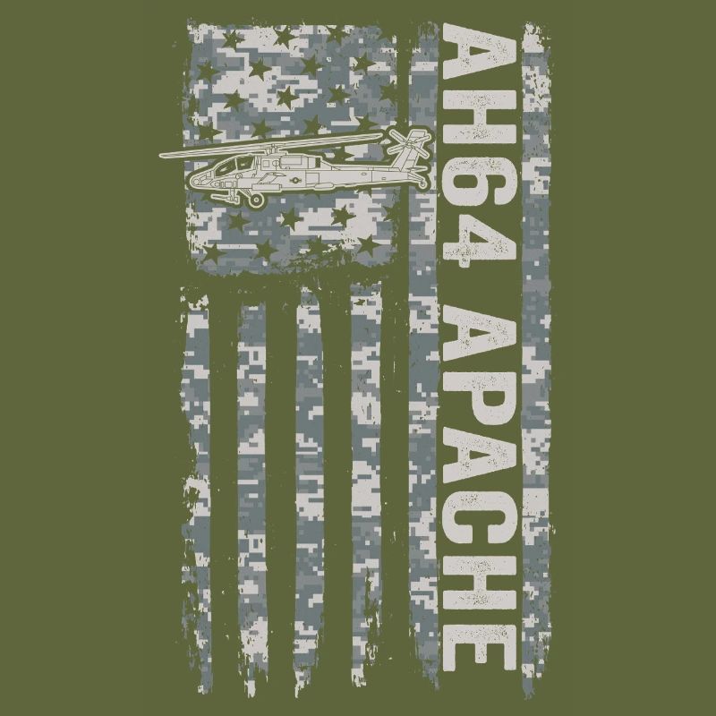 Hélicoptère AH-64 Apache avec drapeau américain