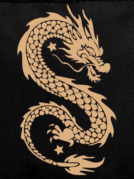 Gold Celestial Dragon Silhouette
