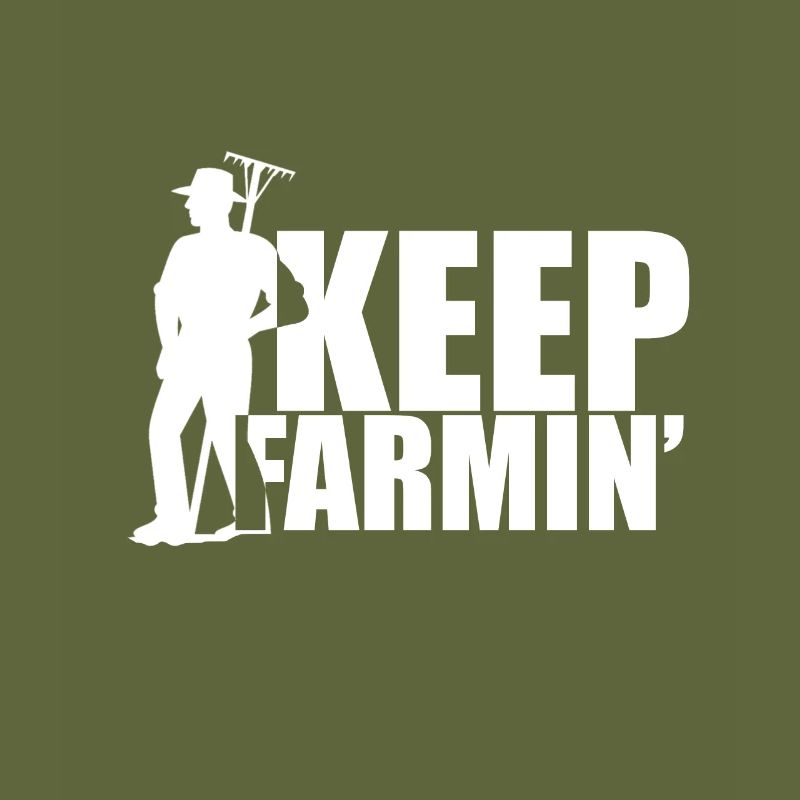 Keep farmin with rake - farmer with rake