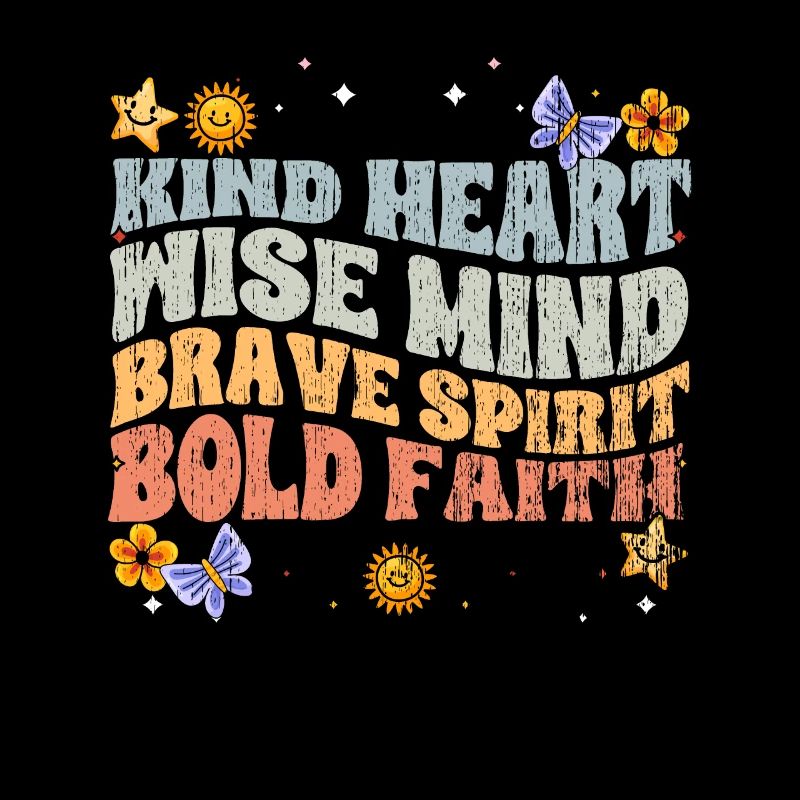 Vintage Empathy Kind Heart Wise Mind Brave Spirit