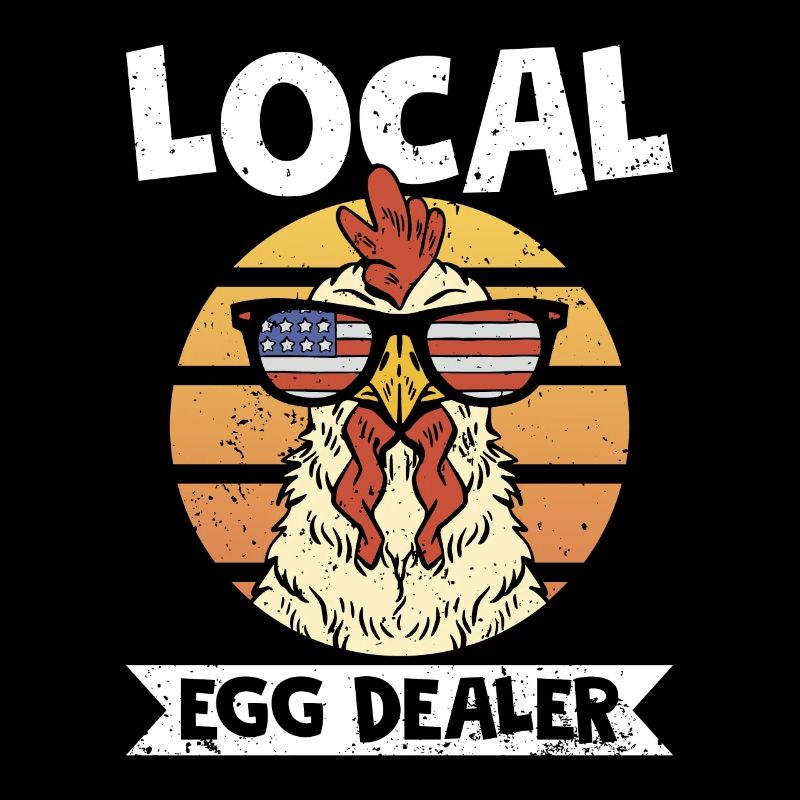 Local Egg Dealer Retro Chicken Farmer A Layer