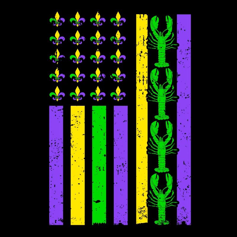 Awesome Mardi Gras Crawfish Flag For Mardi Gras