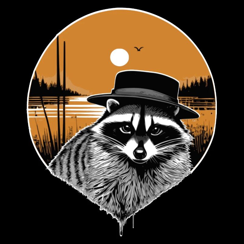 Waschbär mit Hut