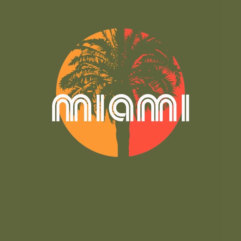 Miami Florida Artistic Vacation Souvenir Palm Tree